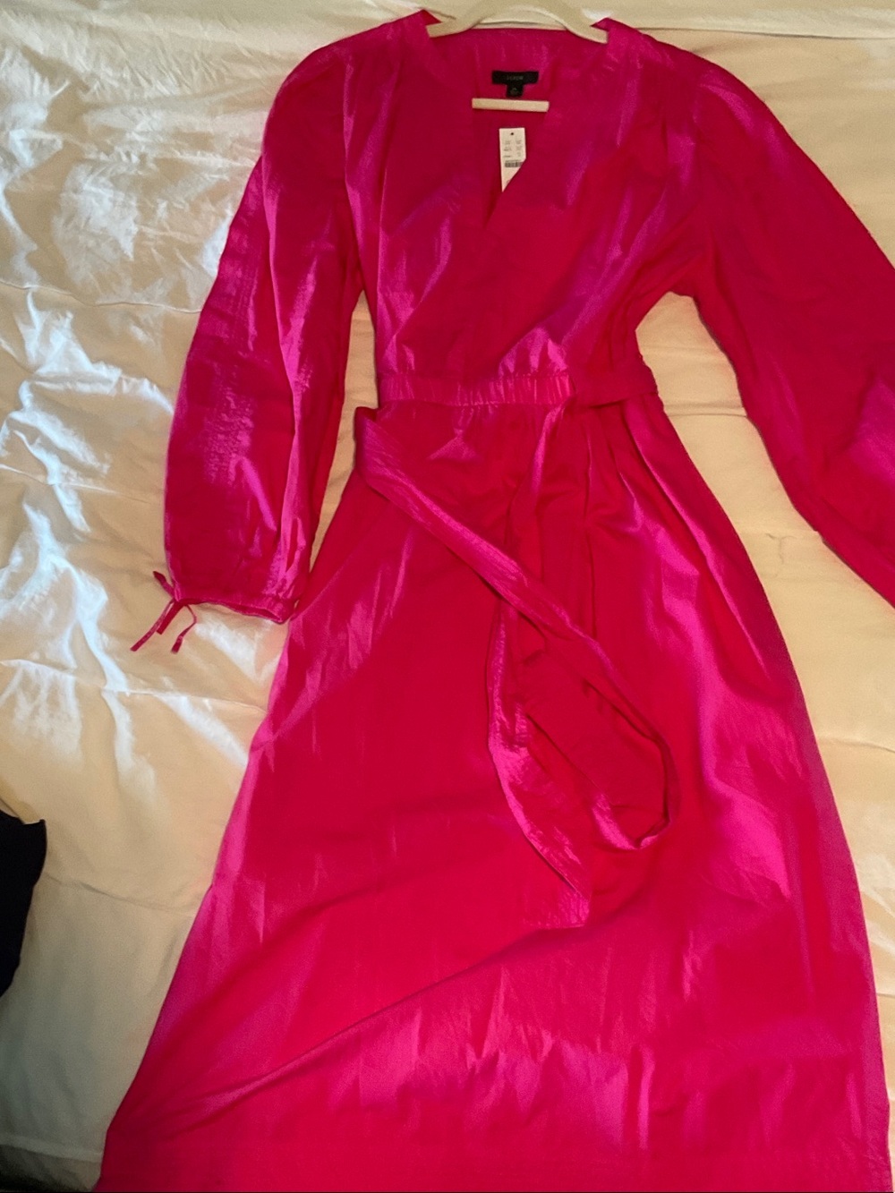 J. Crew Fuchsia Wrap Midi Dress